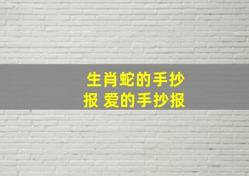 生肖蛇的手抄报 爱的手抄报